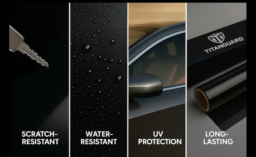 scratch resistant, water resistant, UV protection, long lasting